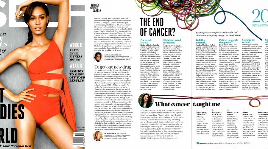 Self Magazine Oct 2014: The End of Cancer?