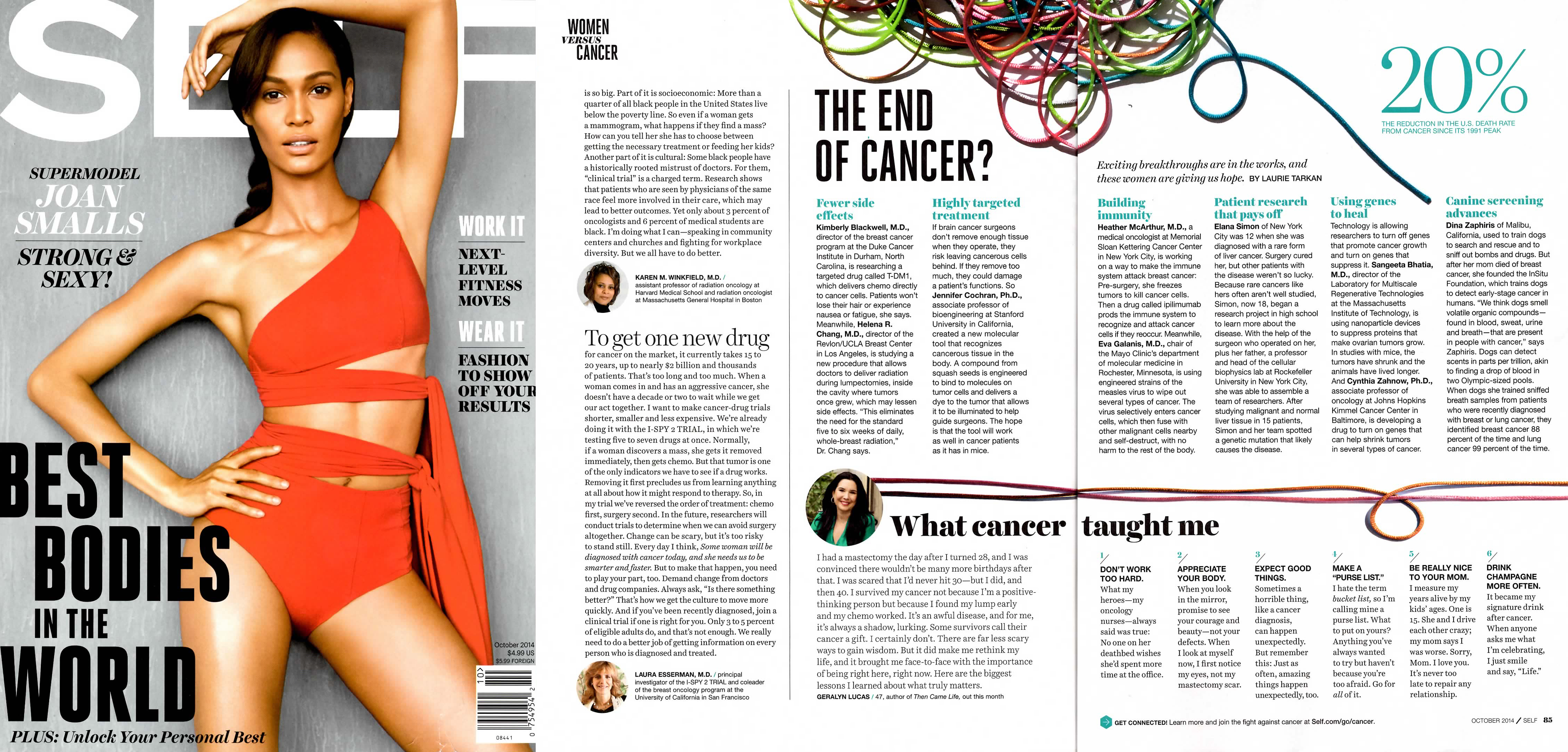 Self Magazine Oct 2014: The End of Cancer?